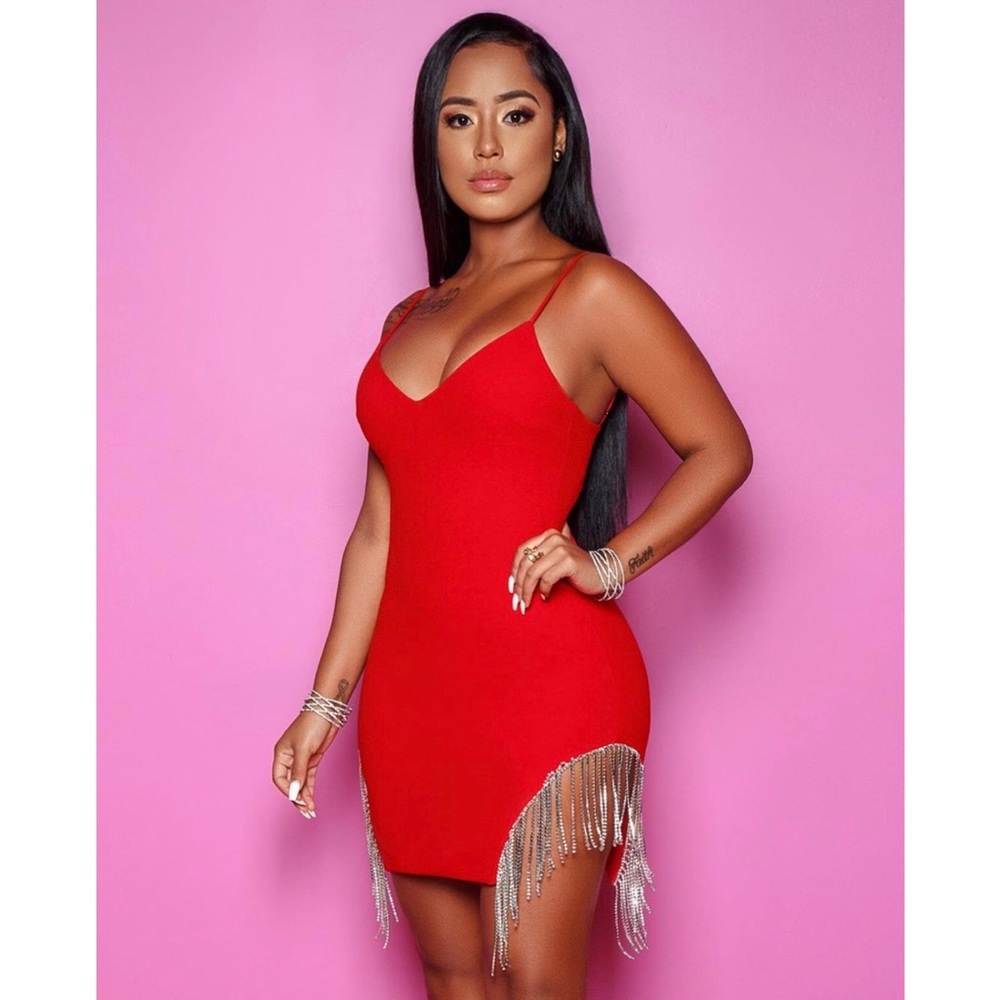 Red Rhinestone Dress - Picture 7 of 8